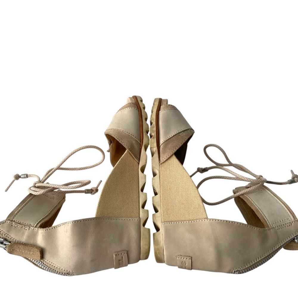 Sorel Joanie Wedge Sandal Ankle Lace with Velcro Strap in Size 8 - Picture 11 of 16